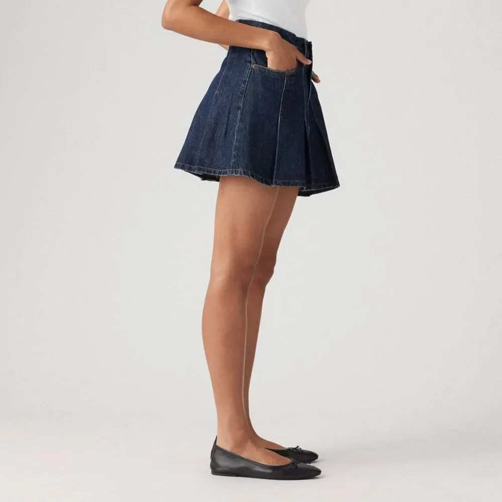 Levi's -  Women's Pleated Mini Skirt - Remember Toget Remember Together - Picture 2 of 3